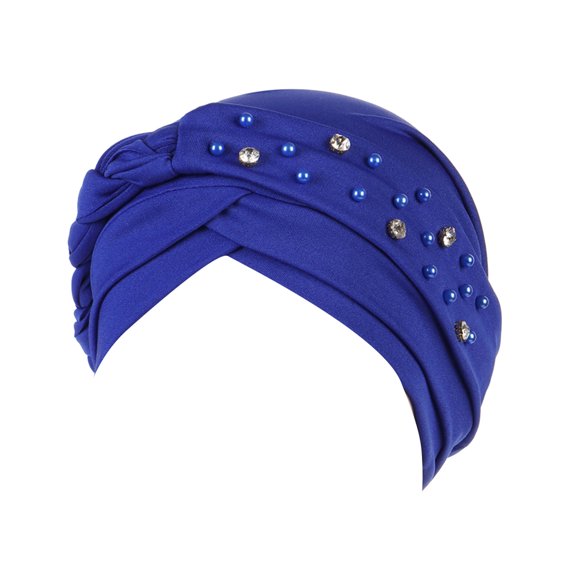 Fgnfyis Womens Stretchable Solid Baseball Cap Comfortable Flat Brim Hat with Studded Bead Stripes and Braided Drill Design Blue One Size