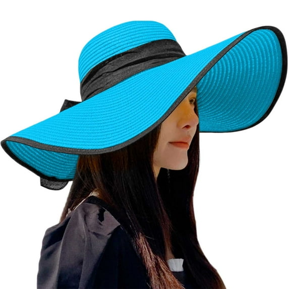 Fgnfyis Winter Hats for Women Beach Hats for Women Big Straw Wide Brim Summer Floppy Foldable Sun Hat BU2