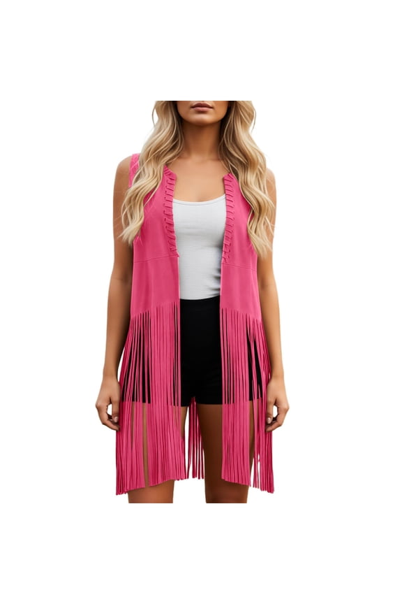 Womens Tank Tops Long Vest with Fringe Shawl Wrap Asymmetrical Sleeveless Cardigan Coat Lightweight Layering Piece Summer Tops for Women Red S