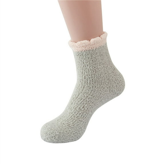 Fgnfyis Womens Thick Sleep Snow Floor Socks for Women Mid Tube Socks Home Plus Thermal Socks Khaki