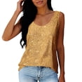 thumbnail image 1 of Fgnfyis Womens Tops Carnival Fashion Sequin Neck Sequin Sleeveless Tanks Blouses Women's Tank Tops Gold L, 1 of 6
