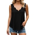 thumbnail image 1 of Fgnfyis Womens Tops Casual Solid Color Pearl Edge Round Neck Plus Size T Shirt Summer Comfort Tee for Everyday Wear Short Sleeve T Shirts for Women Black XL, 1 of 5