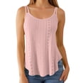 thumbnail image 1 of Fgnfyis Womens Tops Summer Sleeveless Loose Fit Round Neck Camisole Top Casual Versatile Staple Wardrobe Women Tank Tops Pink M, 1 of 5