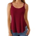 thumbnail image 1 of Fgnfyis Womens Tops Summer Sleeveless Loose Fit Round Neck Camisole Top Casual Versatile Staple Wardrobe Women Tank Tops Red M, 1 of 5