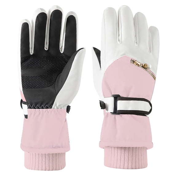 Fgnfyis Womens Winter Warm Gloves Ladies Cycling Touchscreen Thickened Cold Proof Windproof Outdoor Warm Pink M