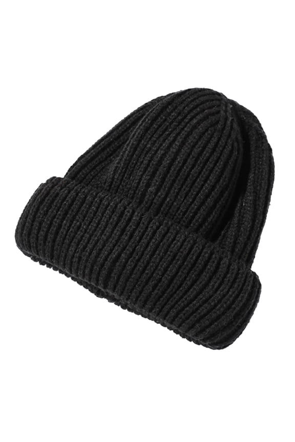 Wool Knit Hat Winter Hats for Women Thick Warm Lined Cold Weather Winter Hats for Women Black