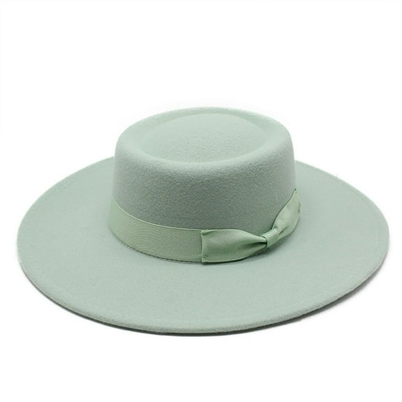 Fgnfyis Wool Wide Brim with Leather Belt Womens Hats and Men Jazz Sun Hat for Every Season Mint Green