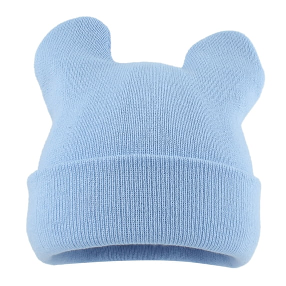 Fgnfyis Hat Women's Knitted Cat Ears Winter Warm Big Ears Crochet for Skiing Outdoor Winter Hats for Girls Blue