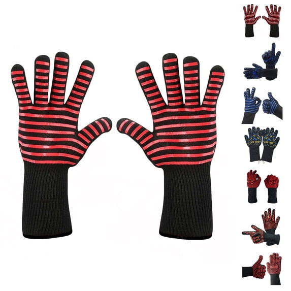 Fgnfyis Work Gloves for Men and Women BBQ Grilling Cooking Extreme Heat Oven Welding A