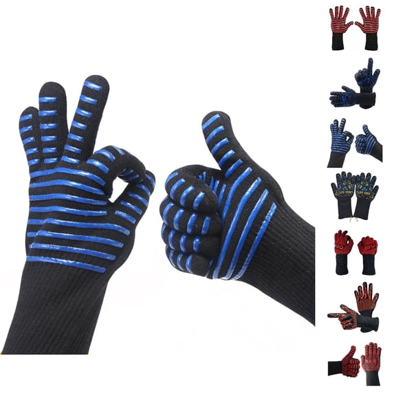 Fgnfyis Work Gloves for Men and Women BBQ Grilling Cooking Extreme Heat Oven Welding C