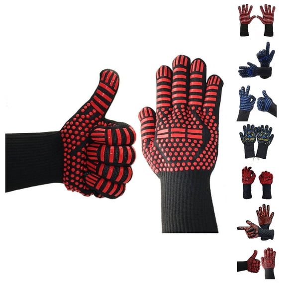 Fgnfyis Work Gloves for Men and Women BBQ Grilling Cooking Extreme Heat Oven Welding G