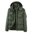 thumbnail image 1 of Fgnfyis Work Jackets for Men Autumn Winter Pocket Outdoor Fishing Photography Mountaineering Cycling Workwear Mens Winter Coats Green XXL, 1 of 8