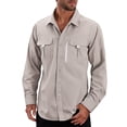 thumbnail image 1 of Fgnfyis Work Jackets for Men Long Sleeve Fishing Shirt Travel Work Shirt Summer Button Down Casual Mens Coats Beige M, 1 of 4