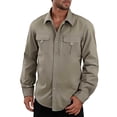 thumbnail image 1 of Fgnfyis Work Jackets for Men Long Sleeve Fishing Shirt Travel Work Shirt Summer Button Down Casual Mens Coats Khaki L, 1 of 4