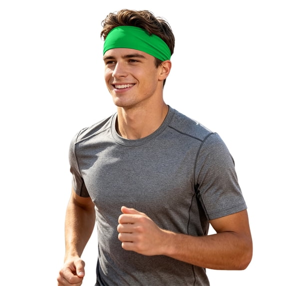 Fgnfyis Workout Headbands Breathable Sweat Wicking Feel Headband for Men Women Lightweight Bandana Style Sports Sweatbands Running Headband Green One Size