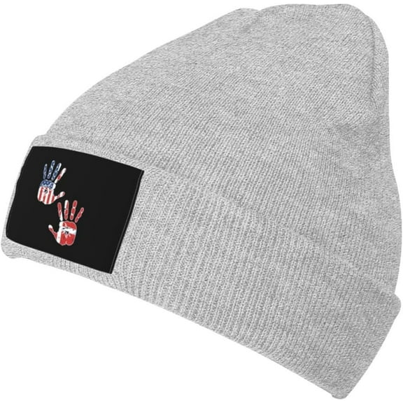 Fgsivsw American and Denmark Flag Men/Women Beanie Winter Hat Warm Skull Knit Hats Soft Stretch Thick