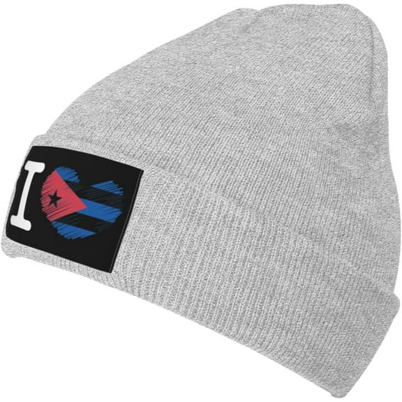 Fgsivsw I Love Cuba Men/Women Beanie Winter Hat Warm Skull Knit Hats Soft Stretch Thick Cute Knitted Cap Black
