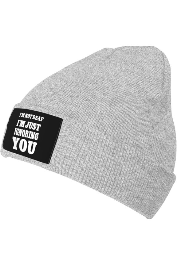 Fgsivsw I'm Not Ignoring You I'm Deaf I Read Lips Men/Women Beanie Winter Hat Warm Skull Knit Hats Soft Stretch