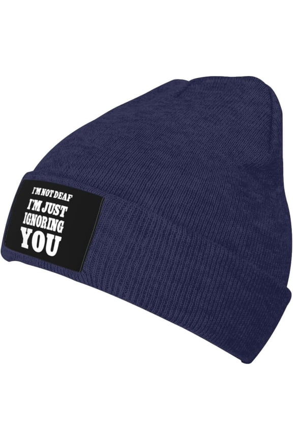 Fgsivsw I'm Not Ignoring You I'm Deaf I Read Lips Men/Women Beanie Winter Hat Warm Skull Knit Hats Soft Stretch
