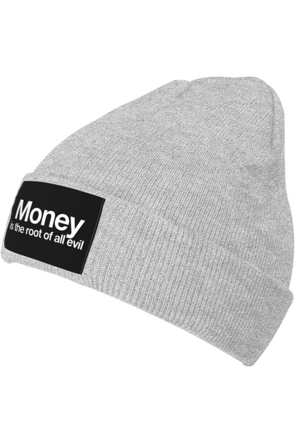 Fgsivsw Money is The Root of All Evil Men/Women Beanie Winter Hat Warm Skull Knit Hats Soft Stretch Thick