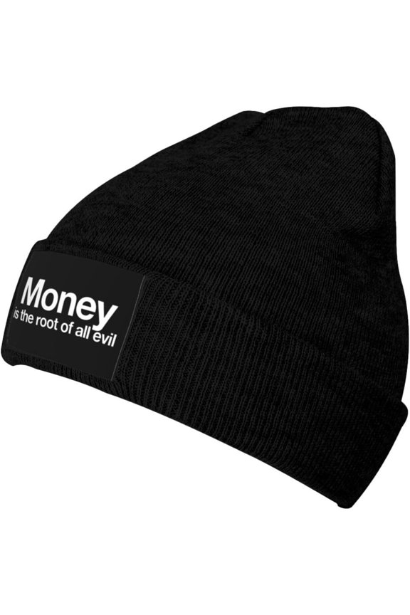 Fgsivsw Money is The Root of All Evil Men/Women Beanie Winter Hat Warm Skull Knit Hats Soft Stretch Thick