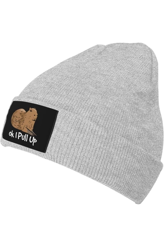 Fgsivsw Ok I Pull Up Men/Women Beanie Winter Hat Warm Skull Knit Hats Soft Stretch Thick Trendy Knitted Cap Black