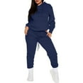 thumbnail image 1 of Fgvctg 2 Piece Sets for Women Fall Sweatsuits Cute Jogger Sweatpant Plus Size Fleece Tracksuit Oversized Sweatshirts Lounge Hoodie with Pockets Navy L, 1 of 6