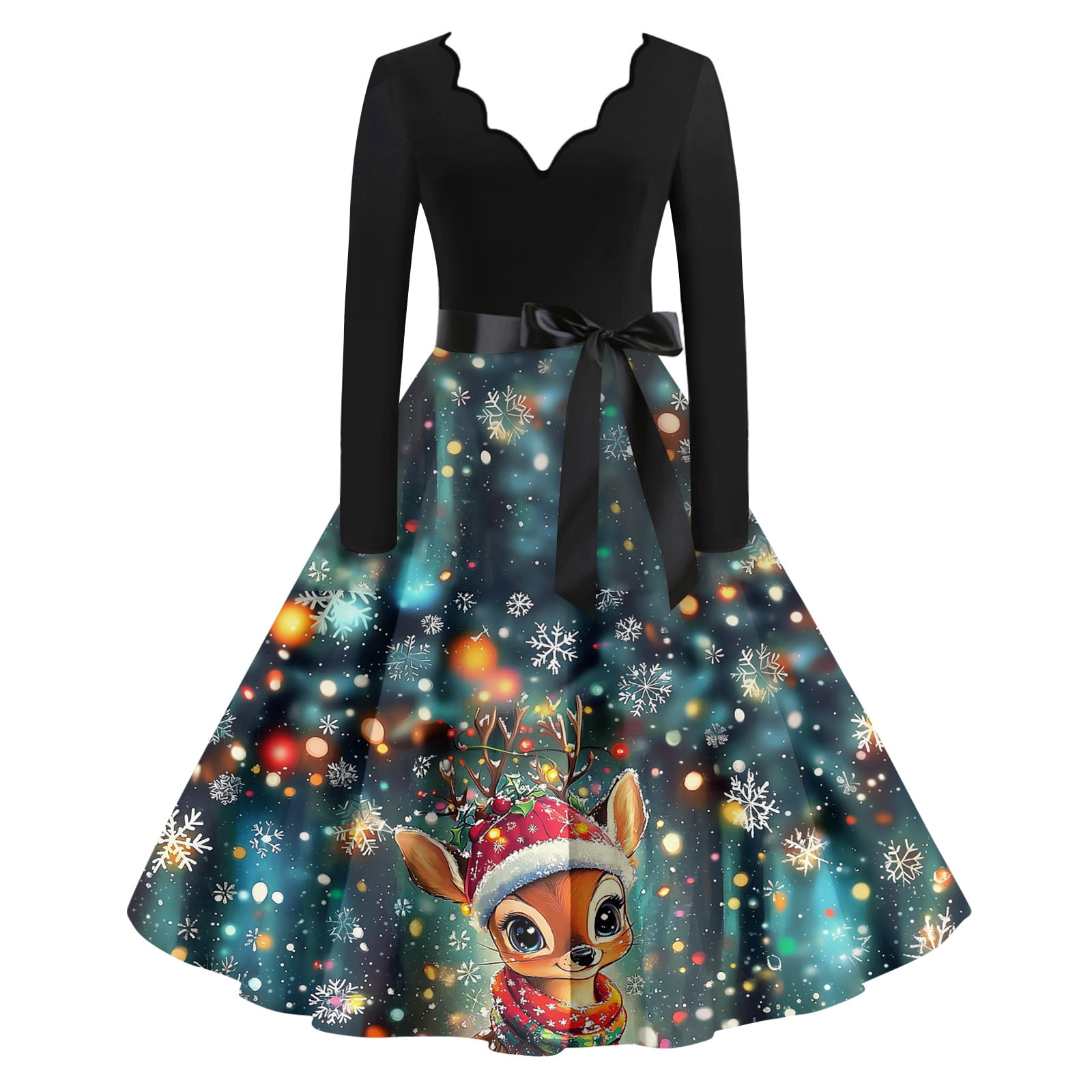 1950s holiday dresses my outfit! : r/VintageFashion There are 5 sizes (S/M/L/XL/XXL) available Christmas Swing Dress For Women