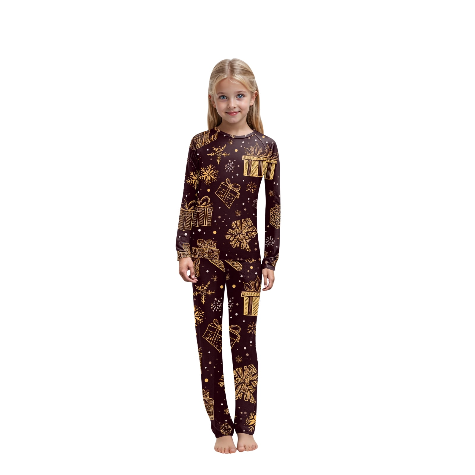Fgvctg Christmas Family Matching Pajama Set Holiday Couple Pajama Long ...