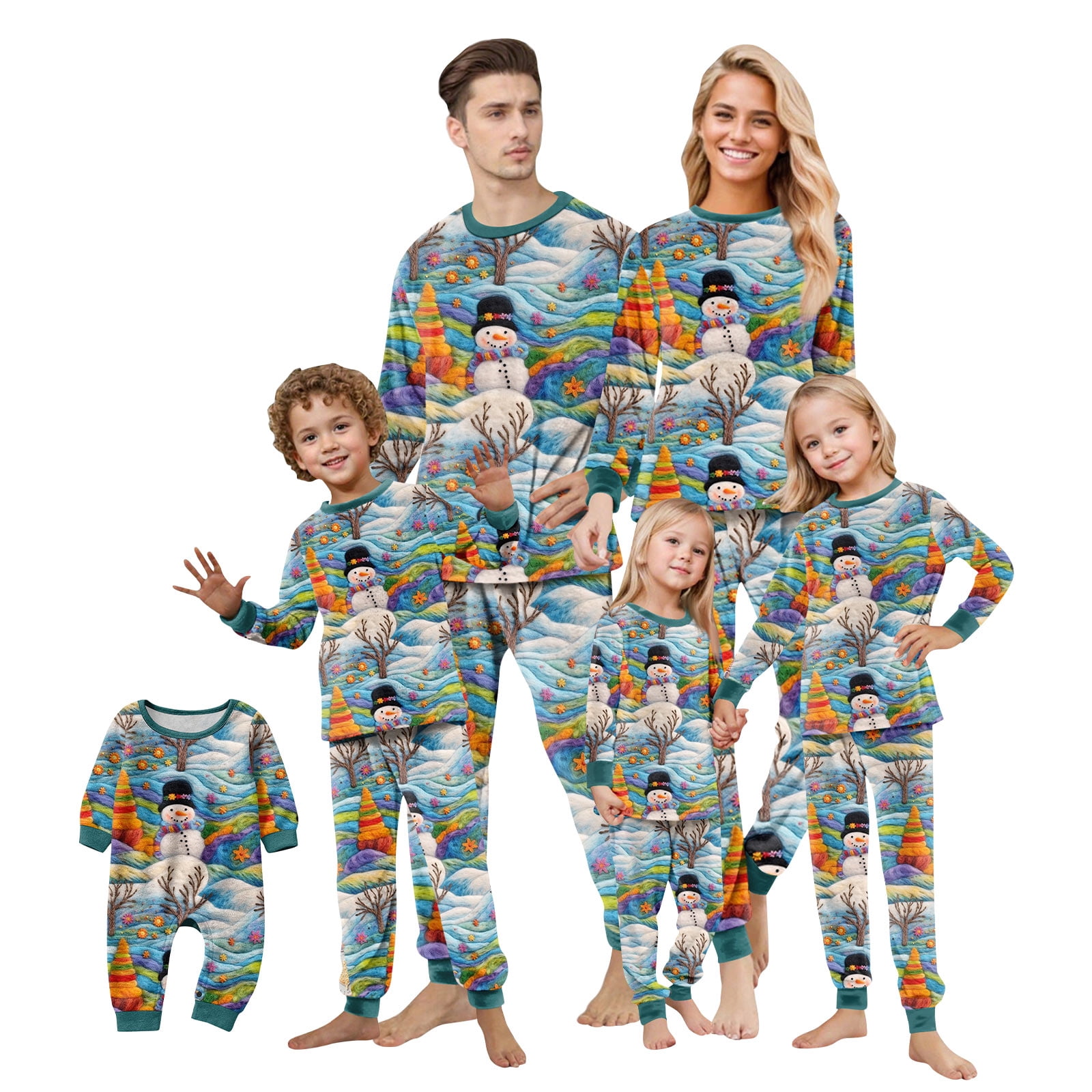 Fgvctg Christmas Family Matching Pajama Set Holiday Funny Couple ...