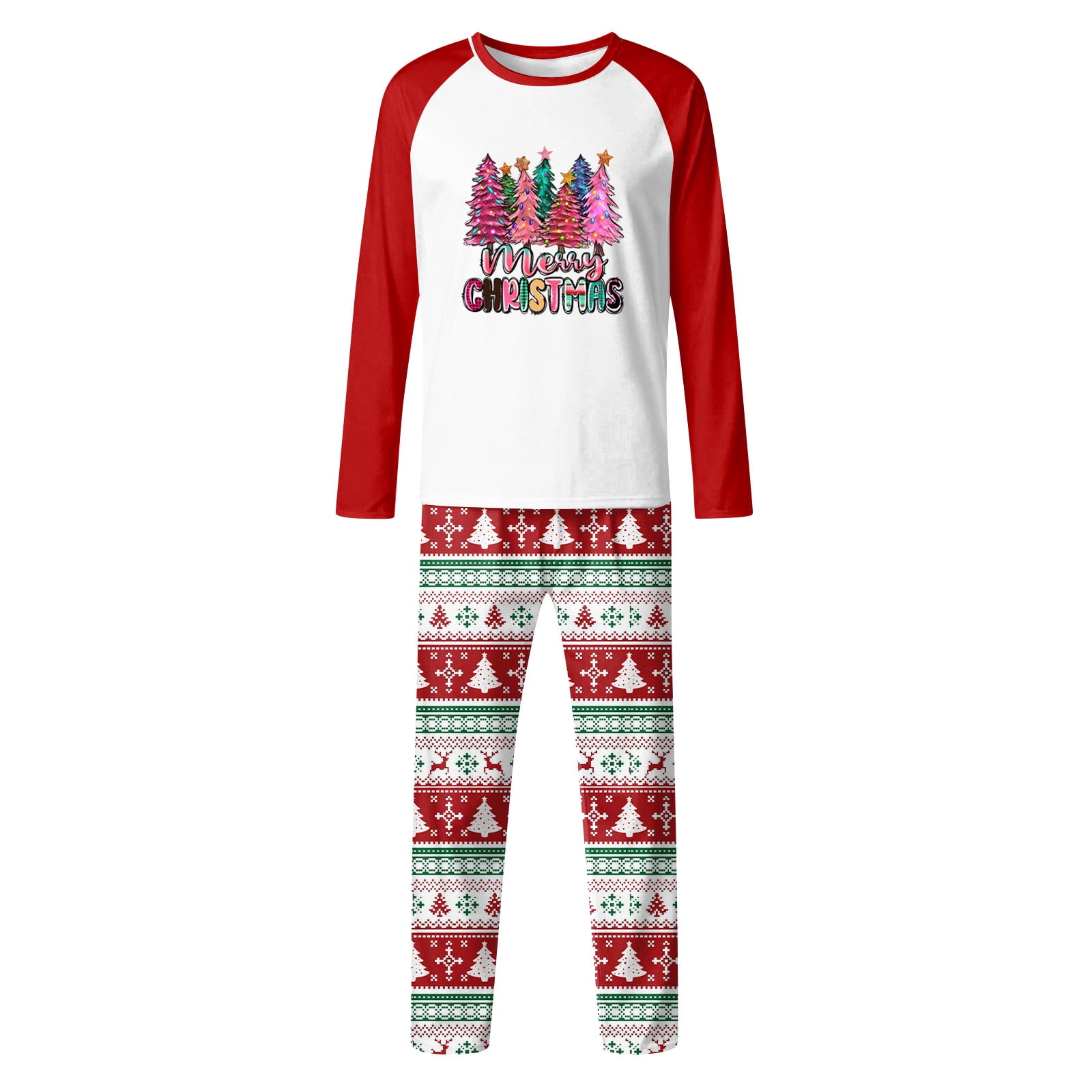 Fgvctg Christmas Family Matching Pajama Set Long Sleeve Holiday Pajama ...