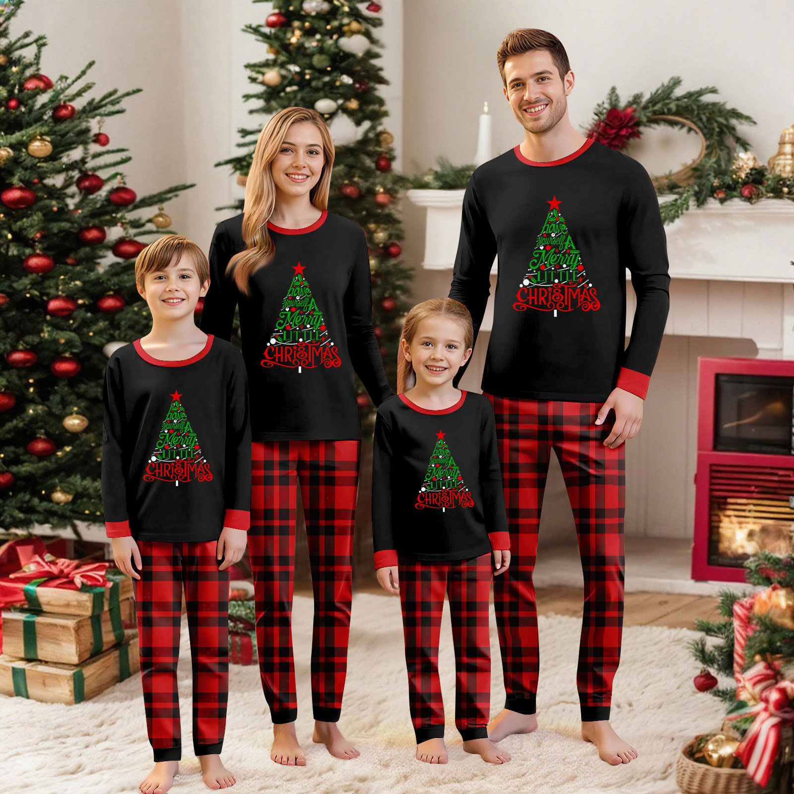 Fgvctg Christmas Family Pajamas Long Sleeve Couples Pajama Cute Holiday ...