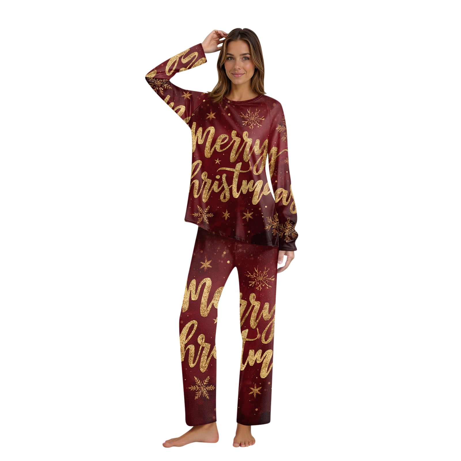 Fgvctg Christmas Family Pajamas Matching Sets Holiday Cozy Couple ...
