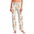 thumbnail image 1 of Fgvctg Easter Womens Pajamas Plus Size Wide Leg Sleepwear Pajamas Pant Soft Rabbit Graphic High Waisted Pjs Easter Eggs Spring Drawstring Lounge Pants with Pockets Saffron L, 1 of 6