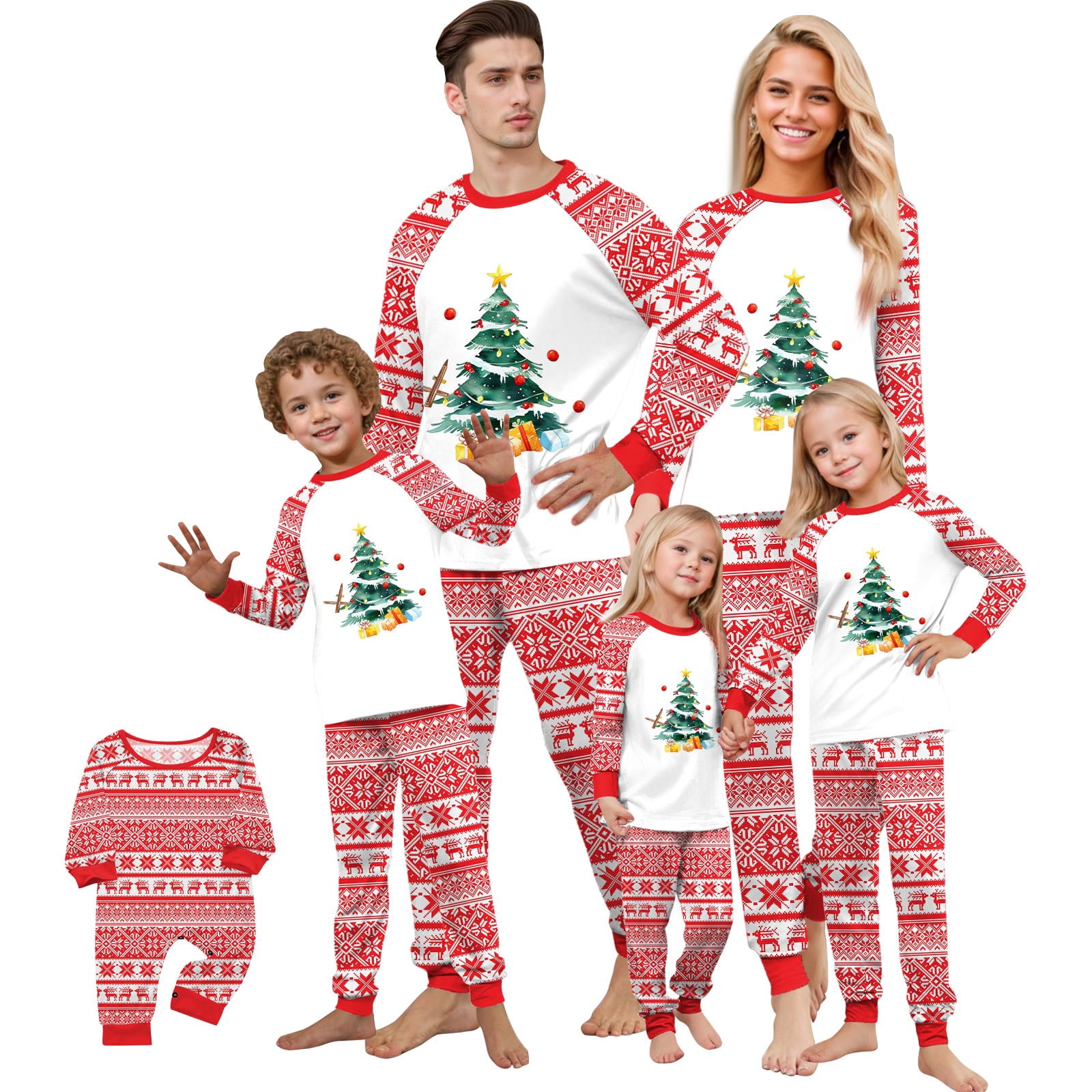Fgvctg Family Christmas Pajamas Matching Sets Holiday Cute Couples ...