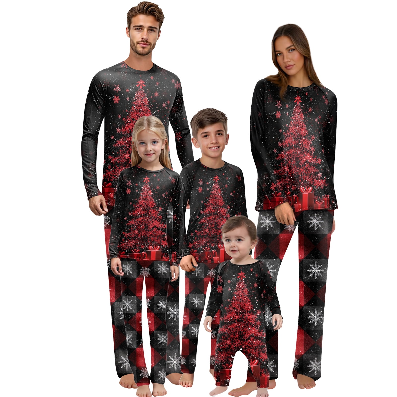 Fgvctg Family Christmas Pajamas Matching Sets Santa Tree Snowflake ...