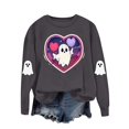 thumbnail image 1 of Fgvctg Halloween Crewneck Sweatshirt Winter Sweatshirts Girls Oversized Gray Ghost Tops Halloween Lightweight Clothes Long Sleeve Crewneck Womens Outfits Comfy Fit Gray 3XL, 1 of 5