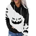 Fgvctg Halloween Hoodie for Women Pumpkin Face Graphic Sweatshirts Long