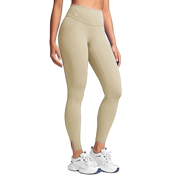 Fgvctg Leggings for Women Buttery Soft Workout Leggings Winter Warm Outfits 2025 Yoga High Waisted Thermal Joggerss Clothing Khaki XL