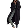 thumbnail image 1 of Fgvctg Long Oversized Cardigans for Women Long Sleeve Open Front Cardigan Cable Knit Sweaters Fuzzy Lightweight Sweater Coat with Pockets Black M, 1 of 4