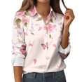 thumbnail image 1 of Fgvctg Long Sleeve Button Down Shirts for Women Cotton Blouses Casual Date Day Love Heart Print Shirt Plus Size Collared Business Casual Outfits Light pink XL, 1 of 5