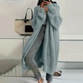 thumbnail image 1 of Fgvctg Long Sweaters Cardigans for Women Trendy Open Front Long Sleeve Cable Knit Cardigans Sweater Fuzzy Plus Size Sweaters Coat with Pockets Light Blue L, 1 of 4