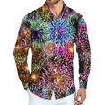 thumbnail image 1 of Fgvctg Mardi Gras Button Up Shirt Men Button Down Cotton Carnival Party Long Sleeve Shirt Funny Collared Blouse Mask Print Plus Size Business Casual Tops Green 2XL, 1 of 5