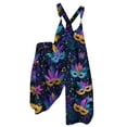 thumbnail image 1 of Fgvctg Mardi Gras Jumpsuits for Women Casual Sleeveless Carnival Party Spaghetti Straps Overalls Adjustable Wide Leg Pant Mask Graphic Bib Overalls Romper Sprimg Pant With Pockets Dark Blue XXL, 1 of 4