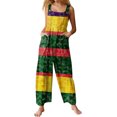 thumbnail image 1 of Fgvctg Mardi Gras Jumpsuits for Women Casual Wide Leg Pant Carnival Party Spaghetti Straps Holiday Mask Graphic Jumpsuits Sleeveless Bib Overalls Sprimg Romper Clothes With Pockets Saffron XXXL, 1 of 5