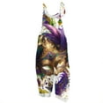 thumbnail image 1 of Fgvctg Mardi Gras Jumpsuits for Women Dressy Wide Leg Pant Carnival Party Spaghetti Straps Festival Mask Graphic Jumpsuit Sleeveless Bib Overalls Sprimg Romper Clothes With Pockets White S, 1 of 3