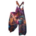 thumbnail image 1 of Fgvctg Mardi Gras Jumpsuits for Women Overalls Wide Leg Pant Carnival Party Spaghetti Straps Comfy Mask Graphic Jumpsuits Sleeveless Bib Overalls Sprimg Romper Clothes With Pockets Saffron M, 1 of 4
