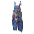 thumbnail image 1 of Fgvctg Mardi Gras Jumpsuits for Women Sleeveless Carnival Party Spaghetti Straps Overalls Comfy Wide Leg Pant Mask Graphic Bib Overalls Rompers Sprimg Pants With Pockets Royal Blue L, 1 of 4