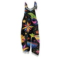 thumbnail image 1 of Fgvctg Mardi Gras Overalls for Women Wide Leg Pant Carnival Party Spaghetti Straps Fashion Mask Graphic Jumpsuit Sleeveless Bib Overalls Sprimg Romper Clothing With Pockets Black XL, 1 of 4