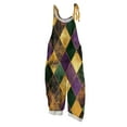 thumbnail image 1 of Fgvctg Mardi Gras Women's Jumpsuit Sleeveless Carnival Party Spaghetti Straps Overalls Festival Wide Leg Pant Mask Print Bib Overalls Romper Sprimg Pants With Pockets Ginger XXXXL, 1 of 4